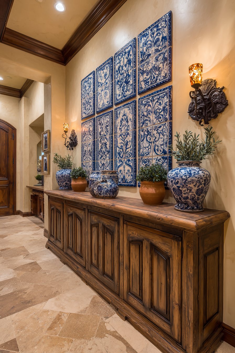 Mediterranean Hand-Painted Tile Panel