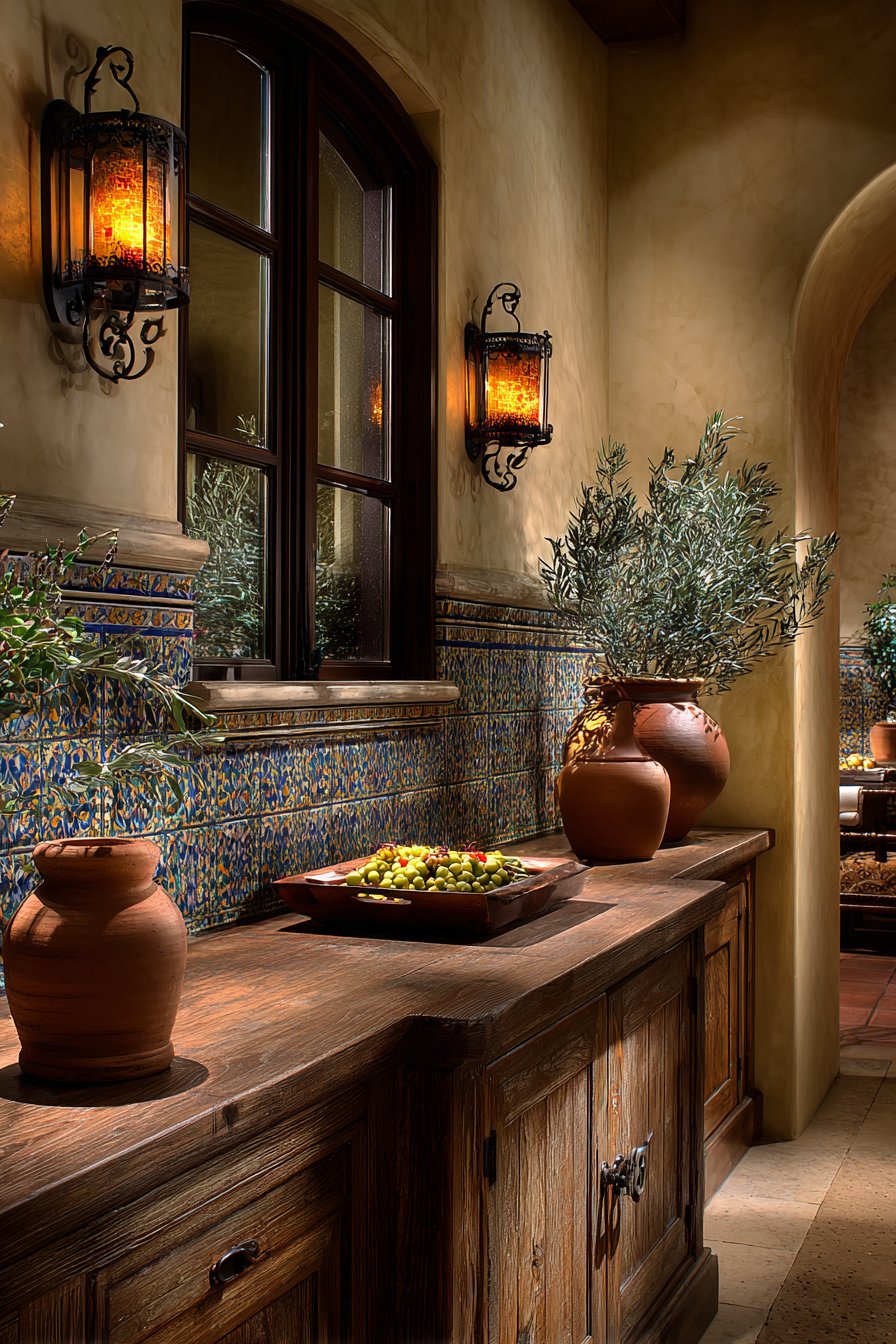 Mediterranean Hand-Painted Tile Panel