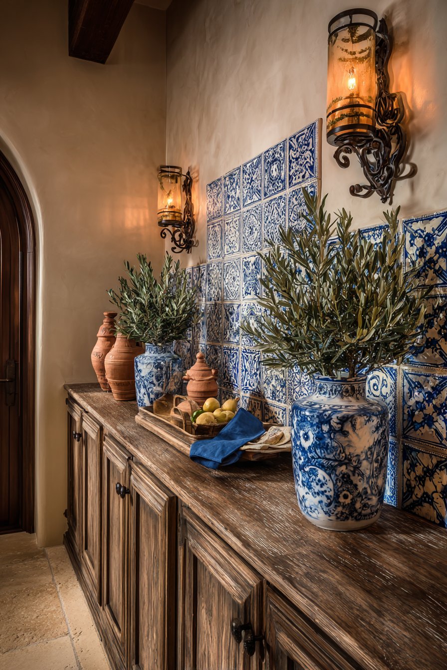 Mediterranean Hand-Painted Tile Panel