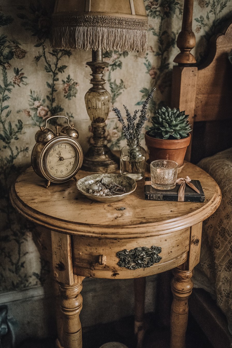 Curated Bedside Table Arrangement