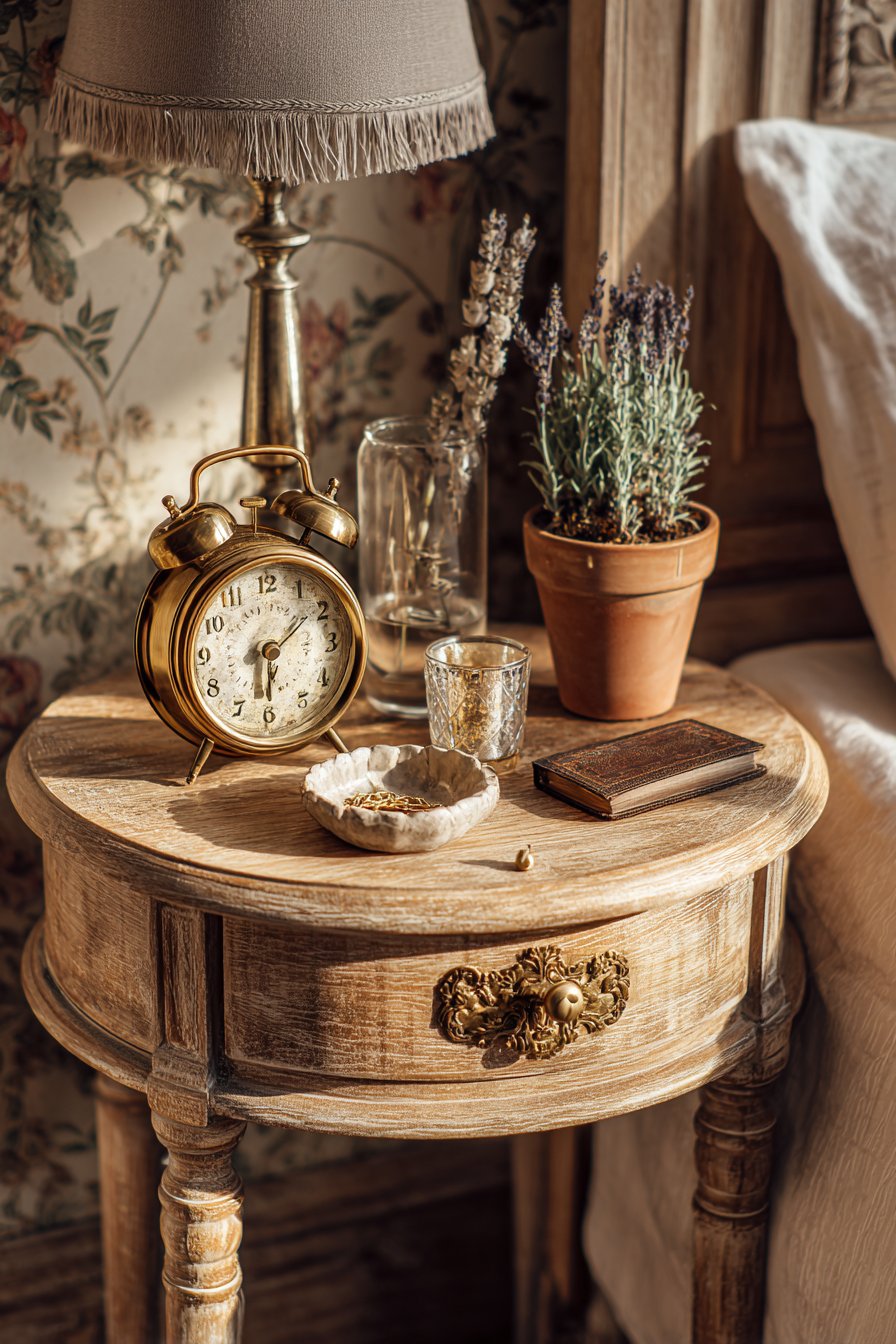 Curated Bedside Table Arrangement