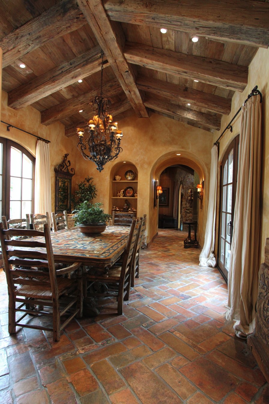 Mediterranean Hand-Painted Tile and Wrought Iron