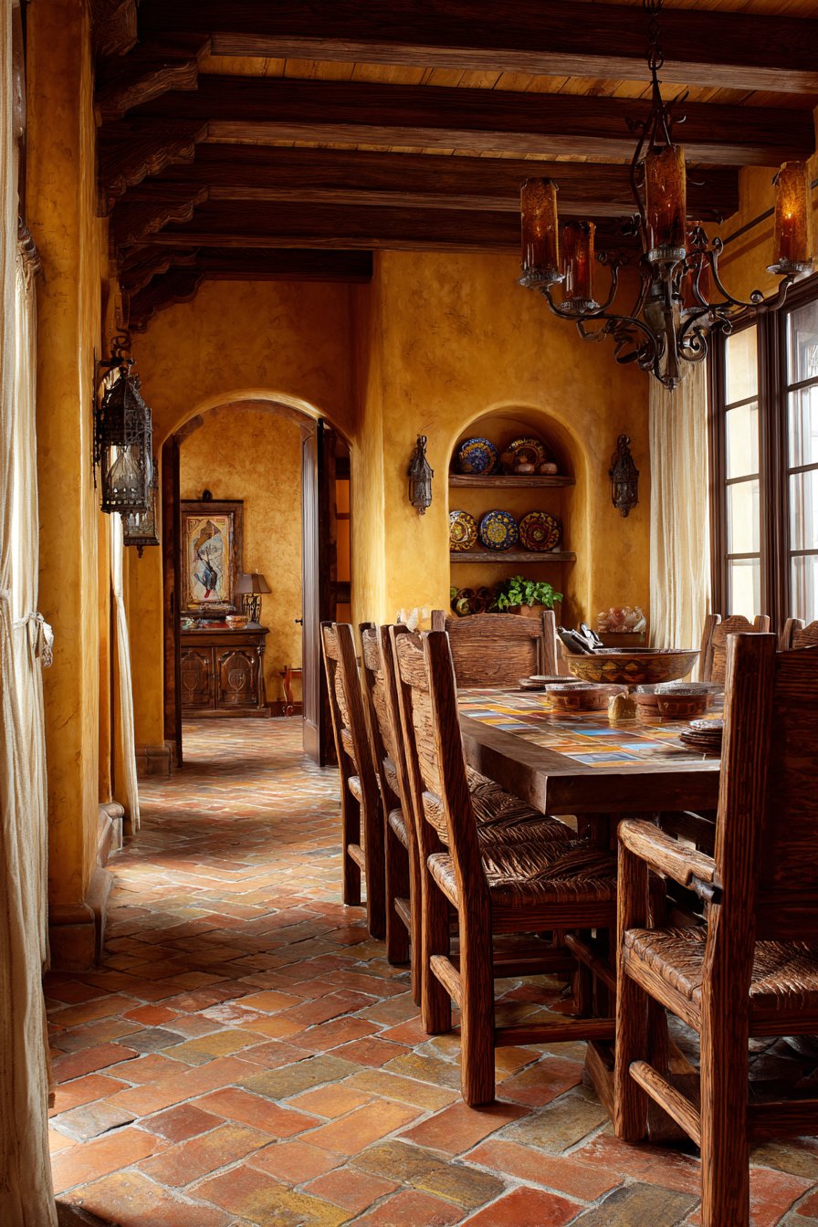 Mediterranean Hand-Painted Tile and Wrought Iron