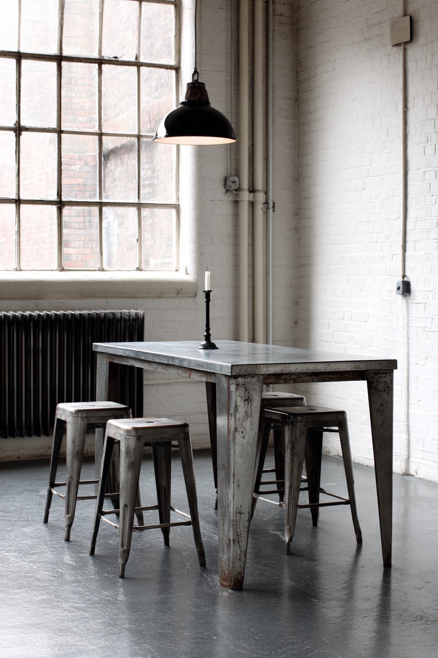 Industrial Zinc-Top with Raw Steel