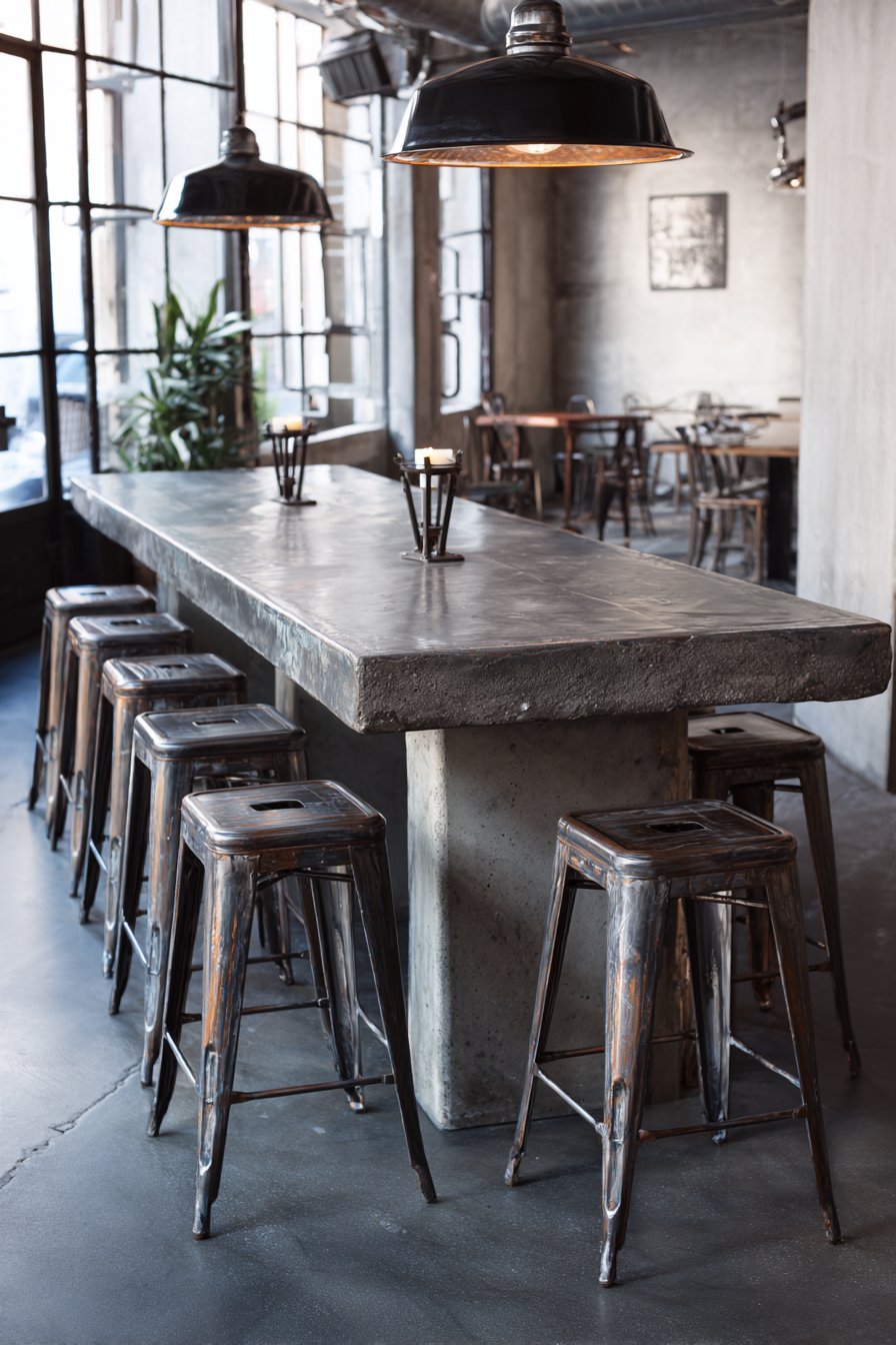 Industrial Zinc-Top with Raw Steel