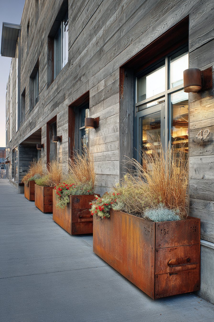 Industrial-Modern Board-Formed Concrete with Cor-ten Steel