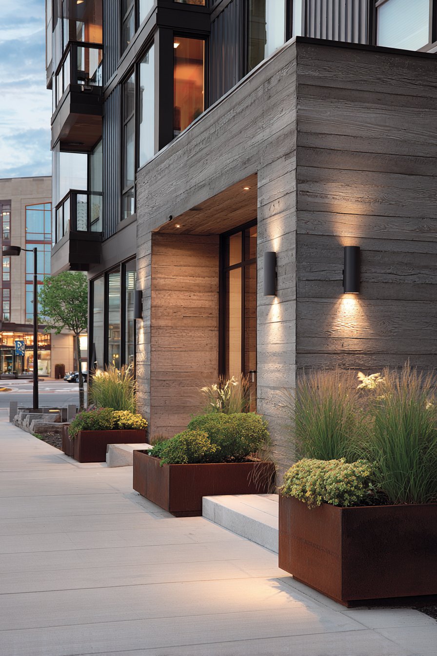 Industrial-Modern Board-Formed Concrete with Cor-ten Steel