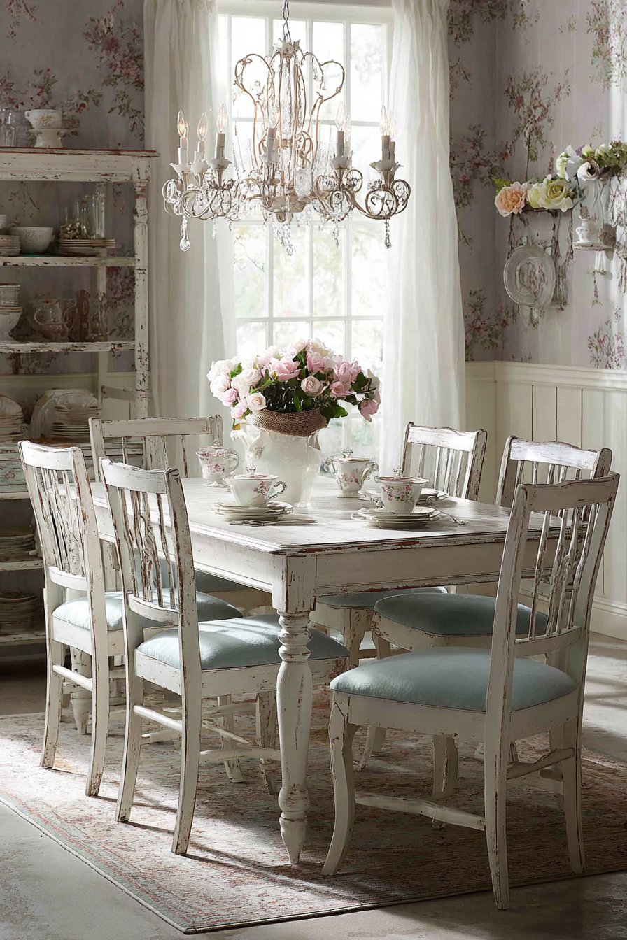 Shabby Chic Distressed White Romance