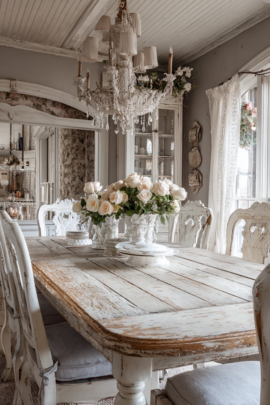 Shabby Chic Distressed White Romance