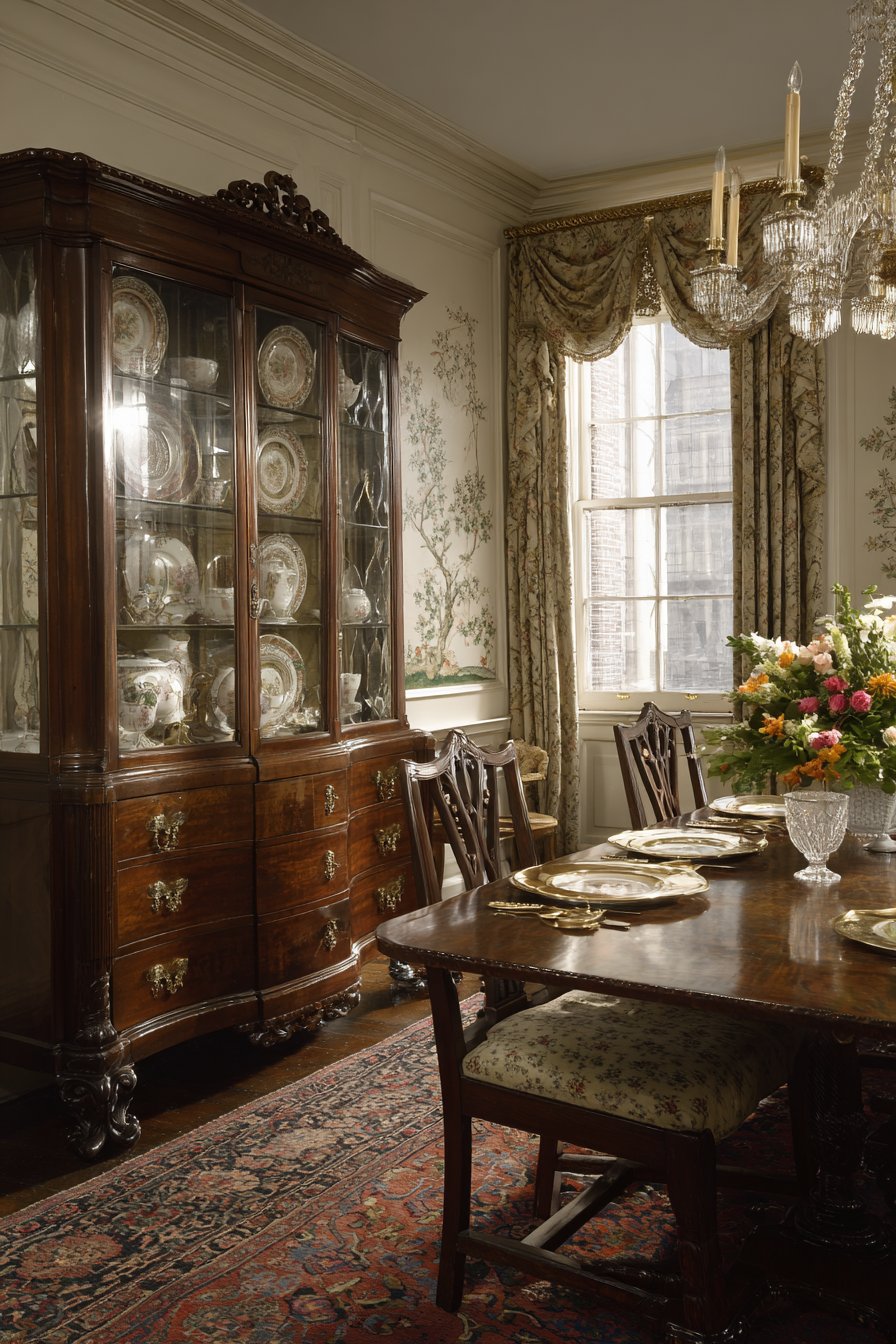 Chippendale Triple-Pedestal Mahogany Elegance