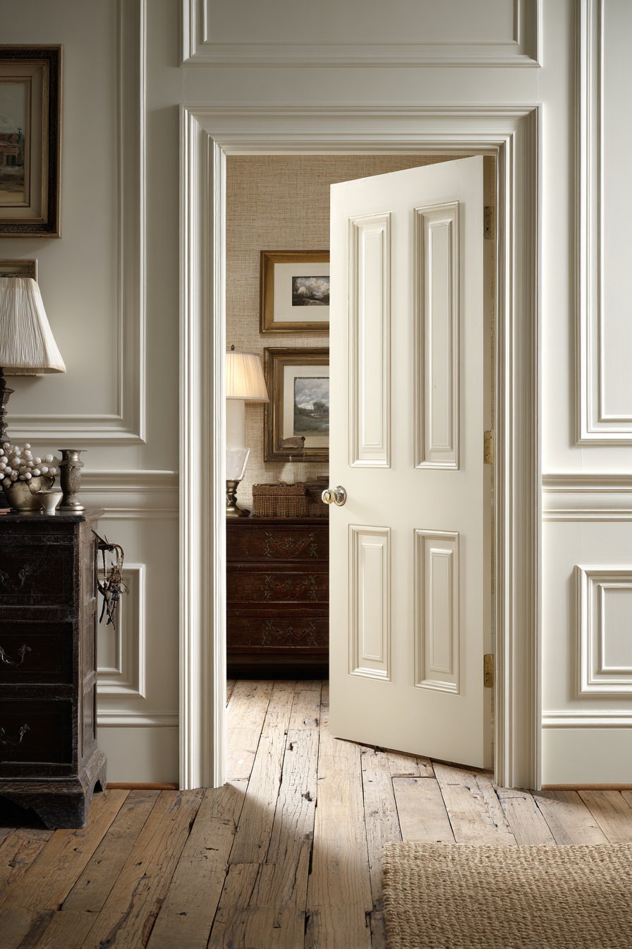 Wainscoting with Grasscloth Wallpaper