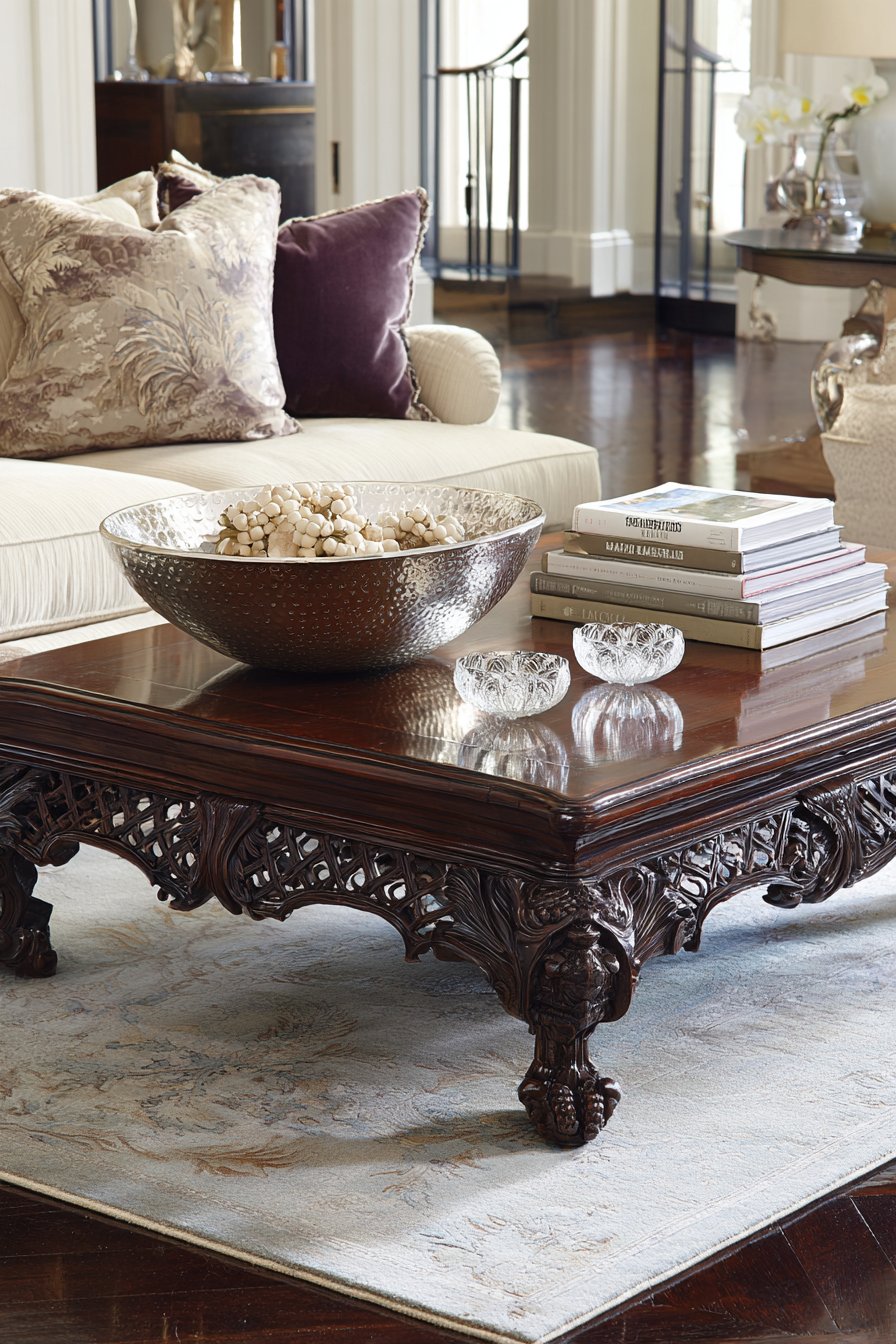 Chippendale Coffee Table with Carved Details
