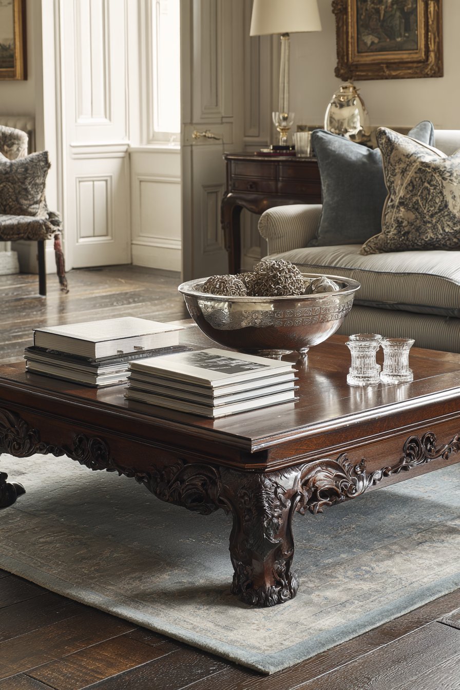 Chippendale Coffee Table with Carved Details