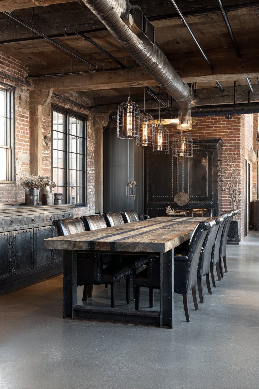 Industrial Reclaimed with Raw Steel Base