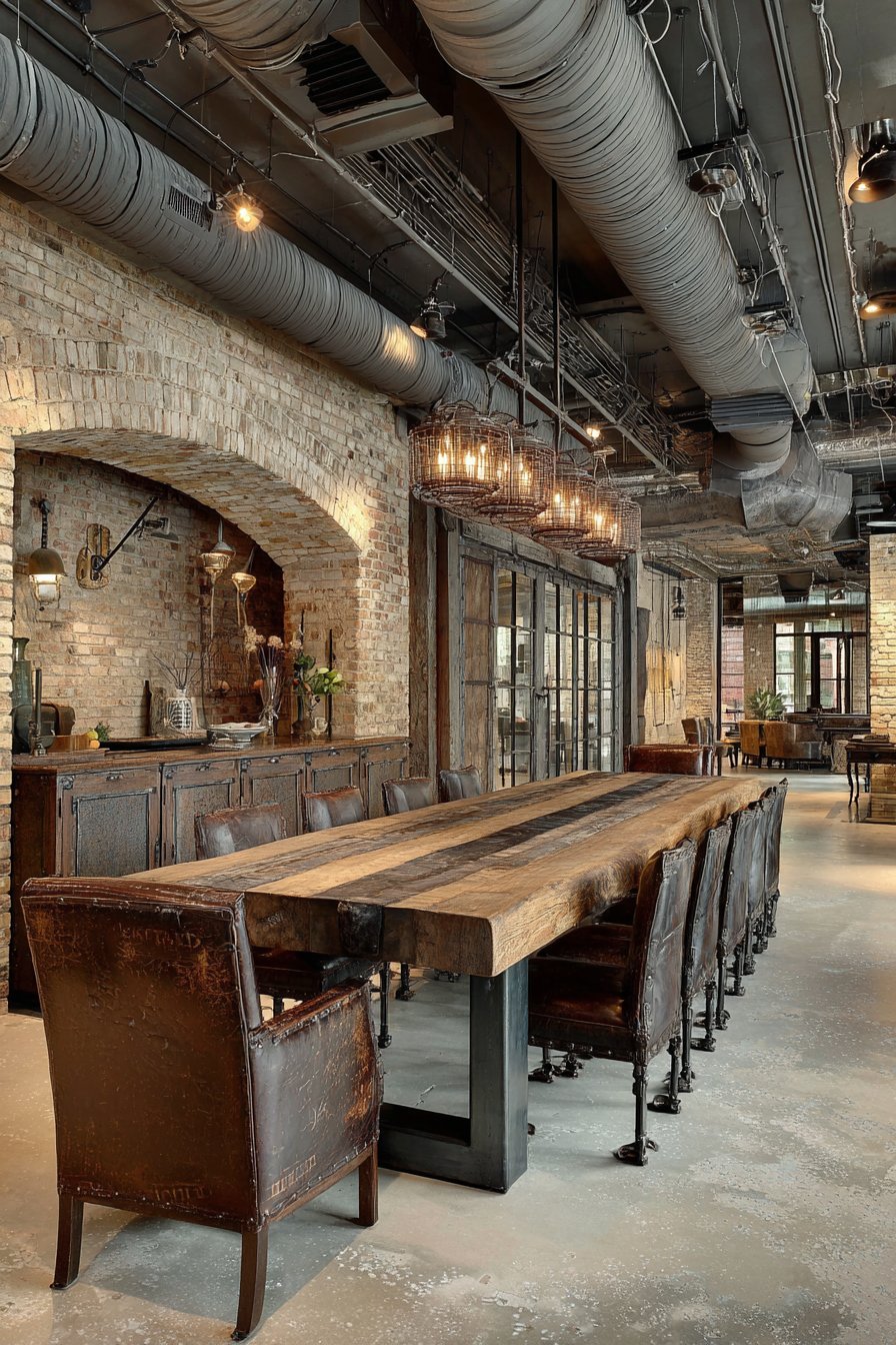 Industrial Reclaimed with Raw Steel Base