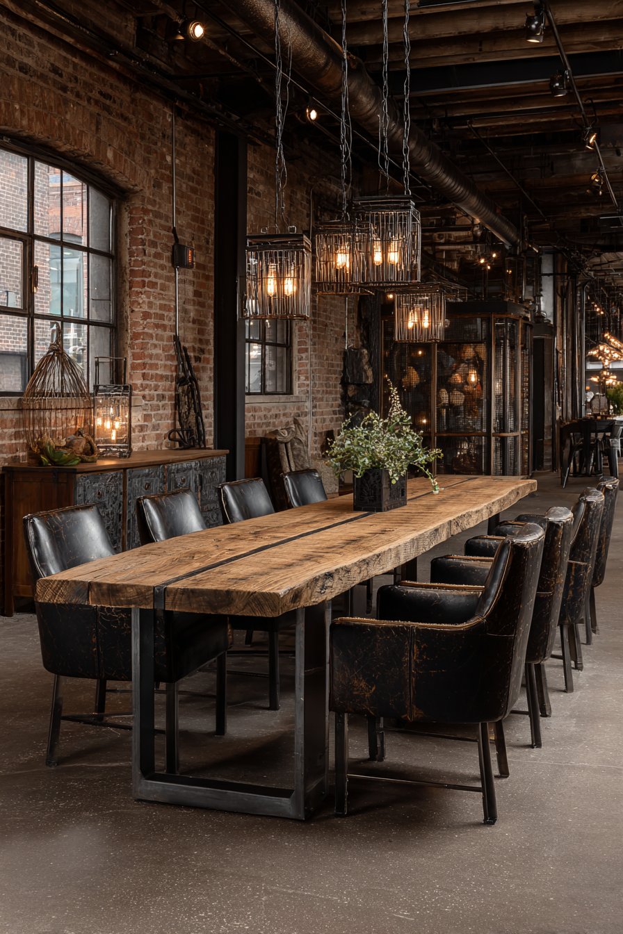 Industrial Reclaimed with Raw Steel Base