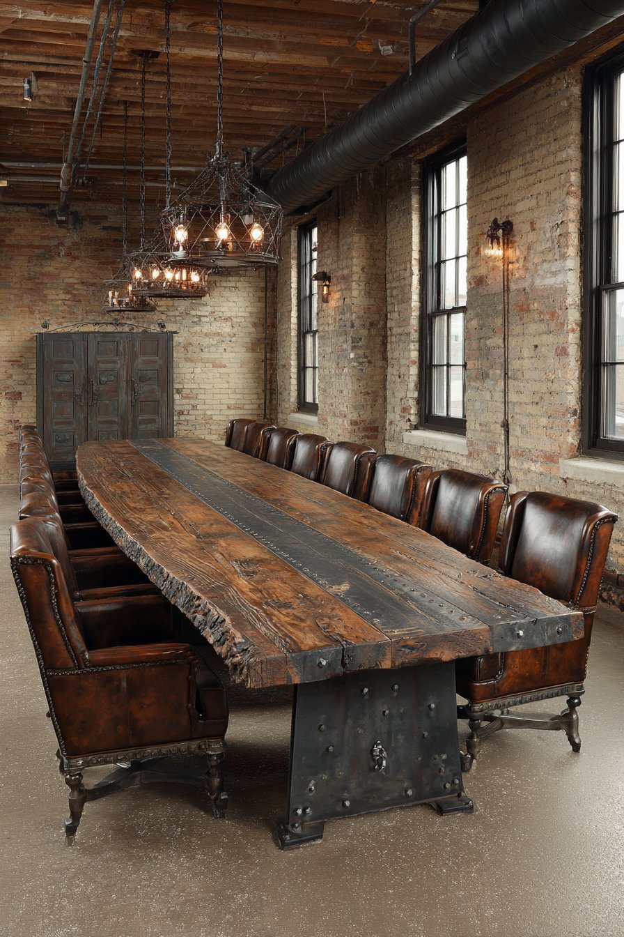 Industrial Reclaimed with Raw Steel Base