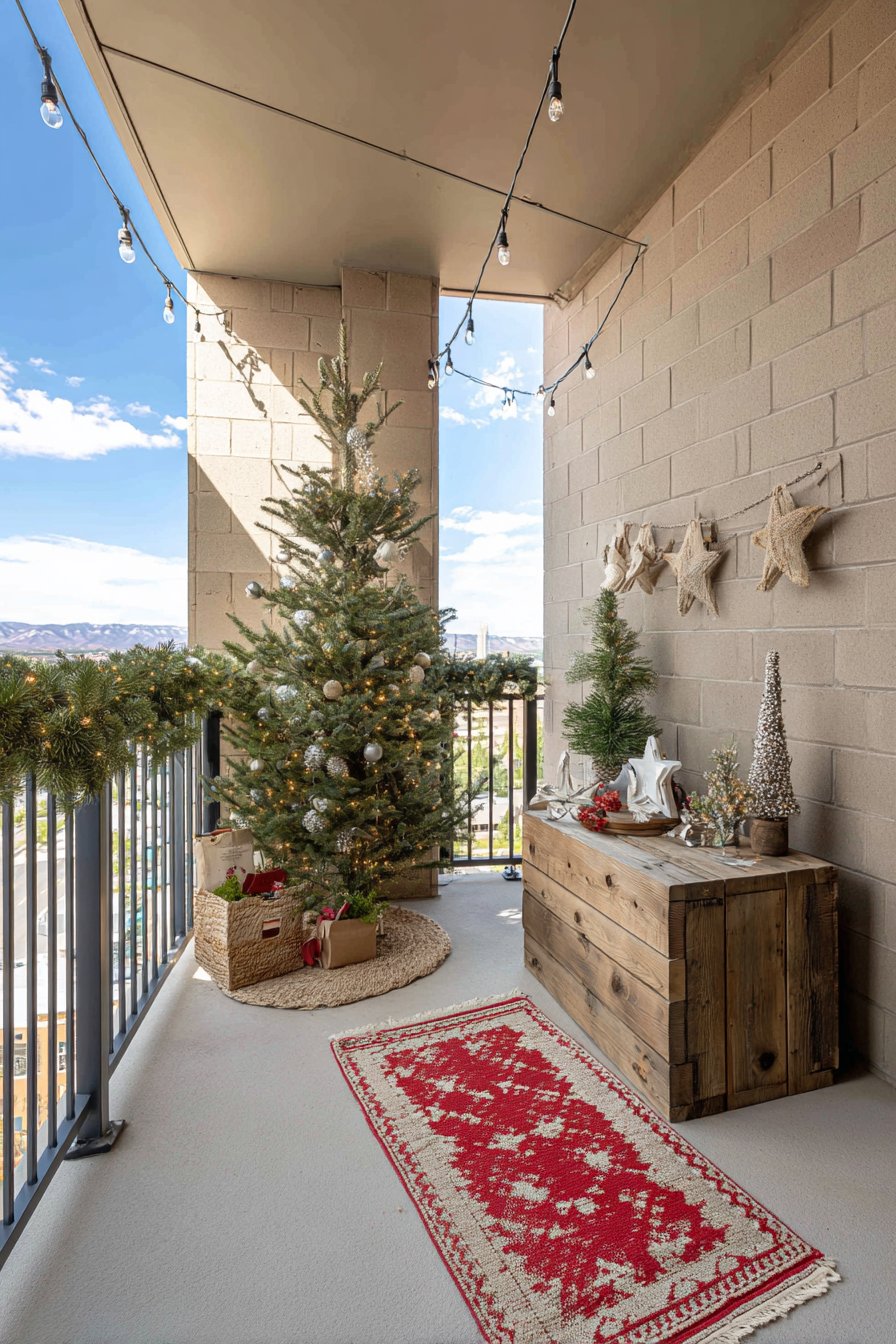 Small Space Balcony Holiday Decorating