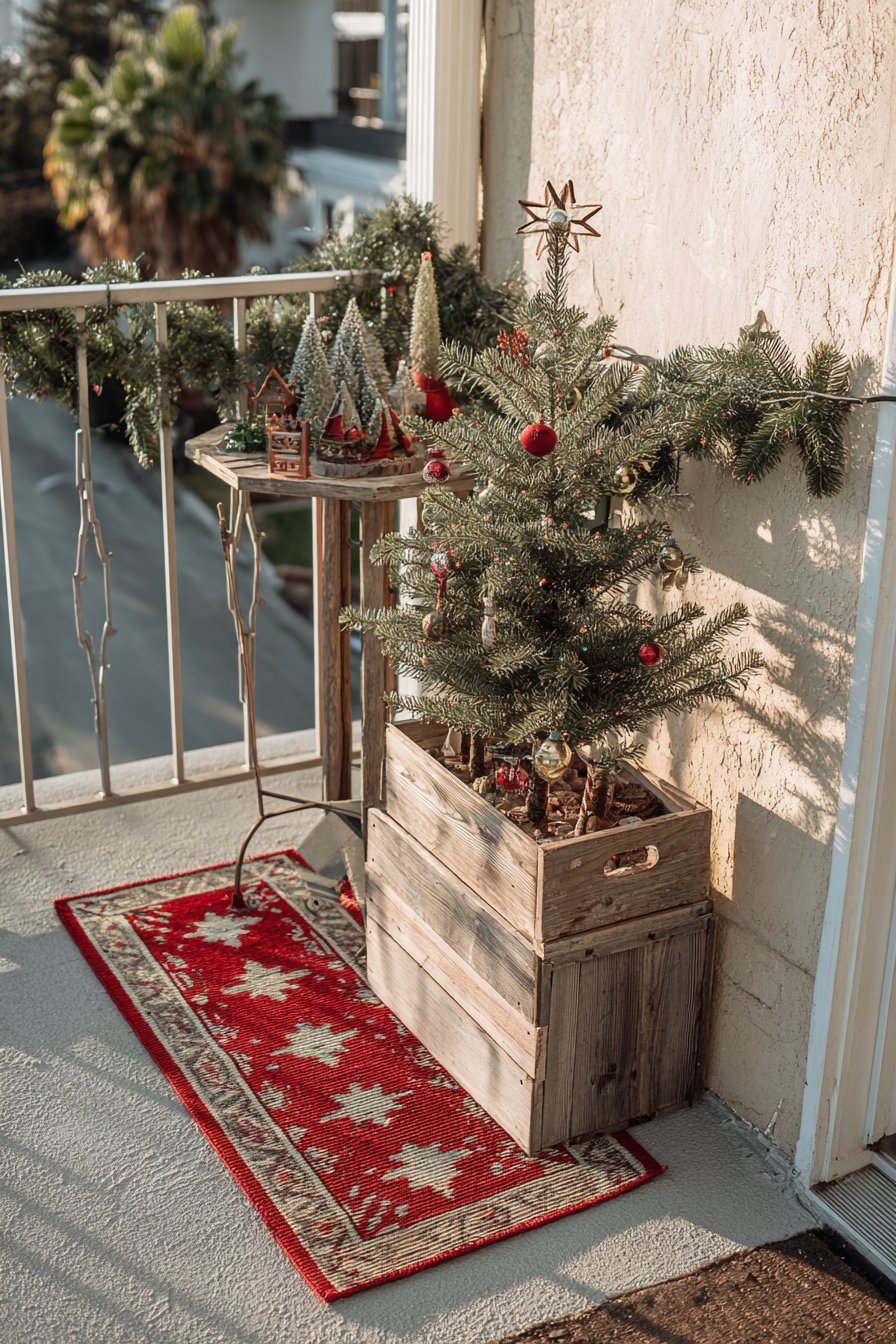 Small Space Balcony Holiday Decorating