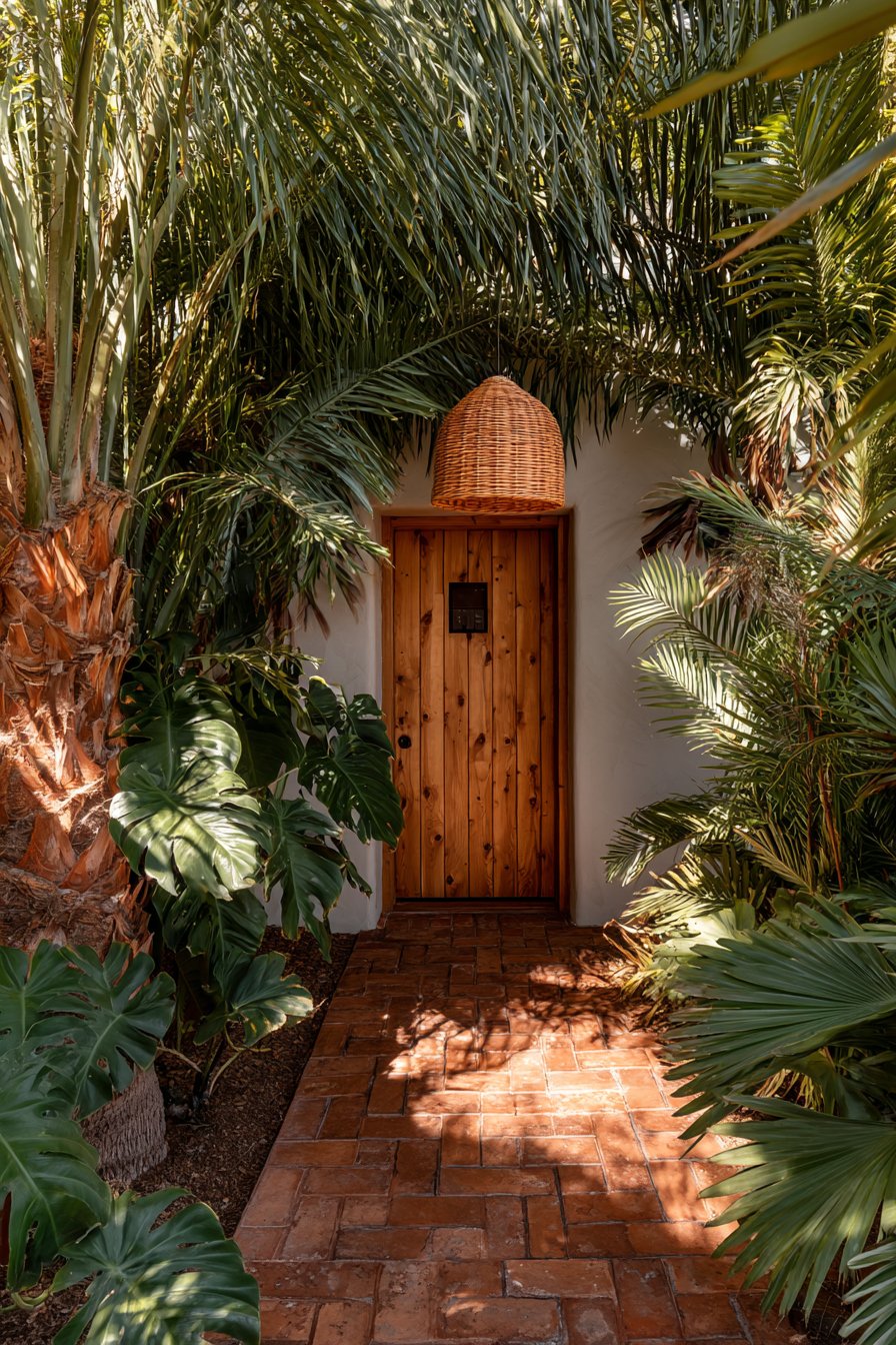 Tropical Teak and Palm Canopy