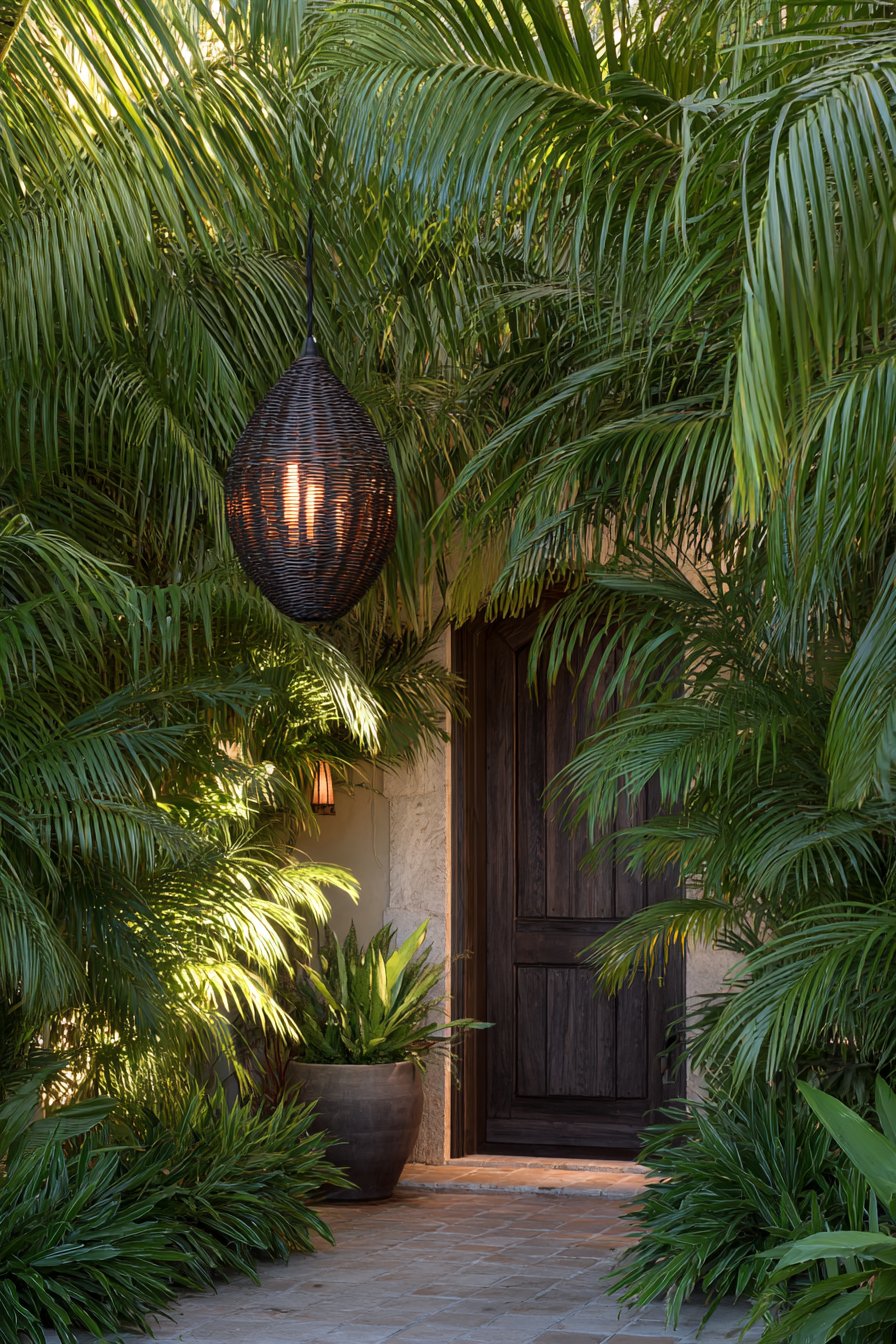 Tropical Teak and Palm Canopy