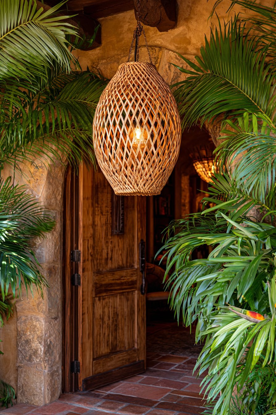 Tropical Teak and Palm Canopy