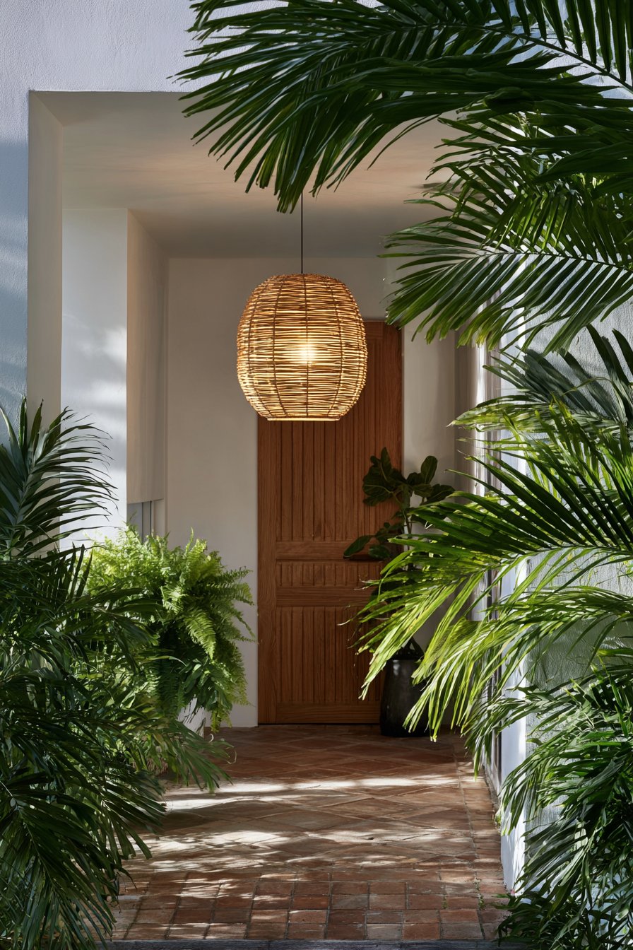 Tropical Teak and Palm Canopy