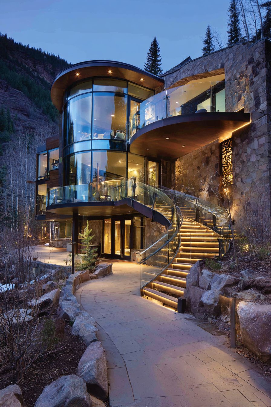 Sculptural Folded Steel Ribbon Design