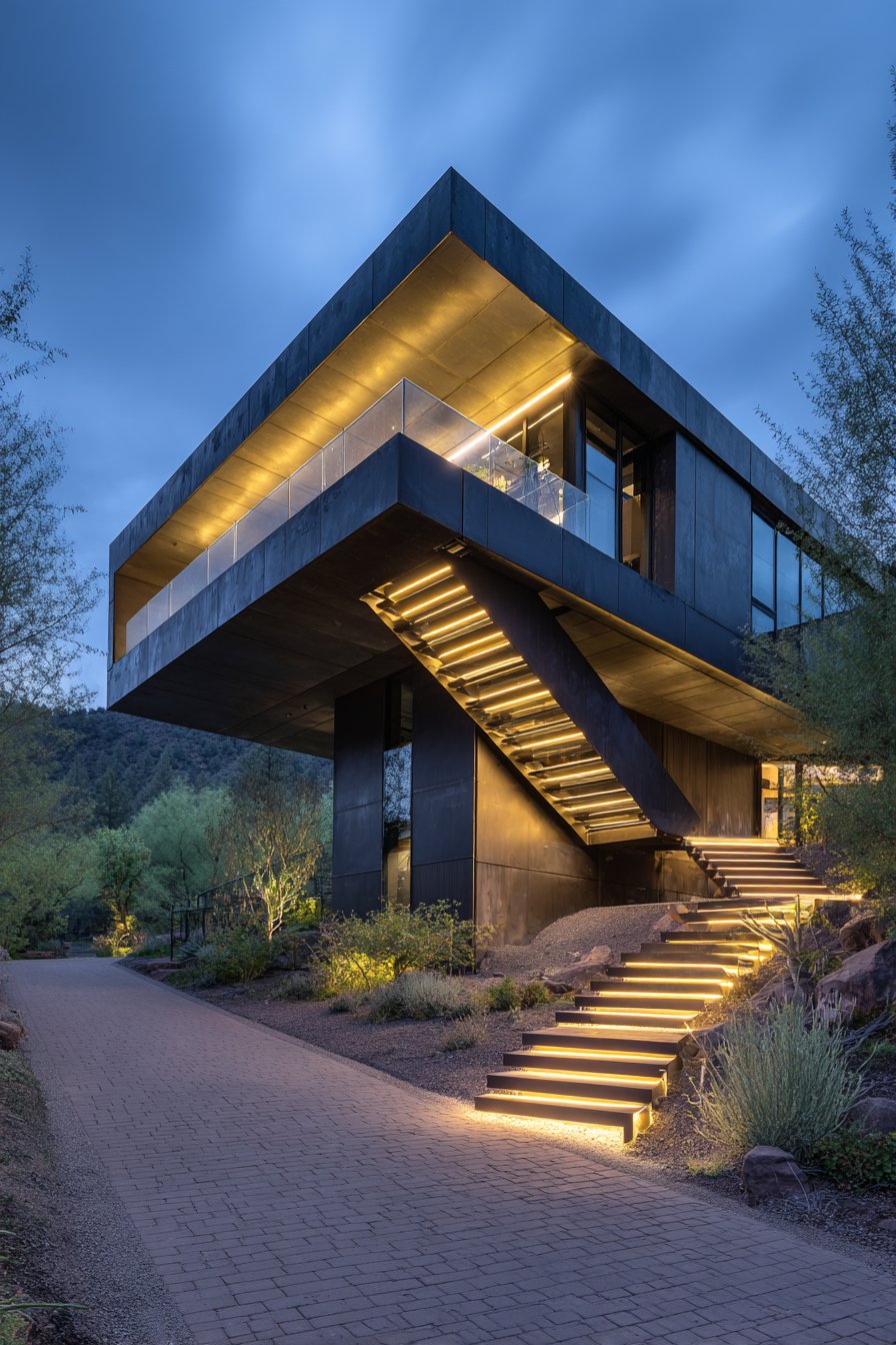 Sculptural Folded Steel Ribbon Design