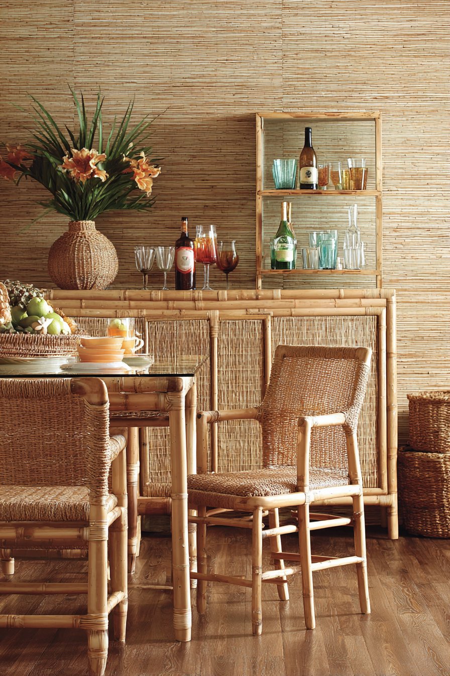 Retro Tropical Bamboo and Rattan Style