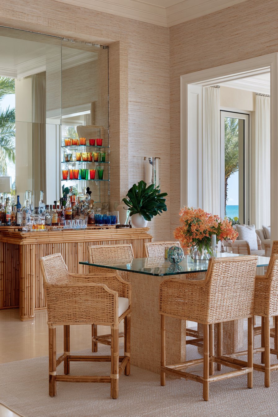 Retro Tropical Bamboo and Rattan Style