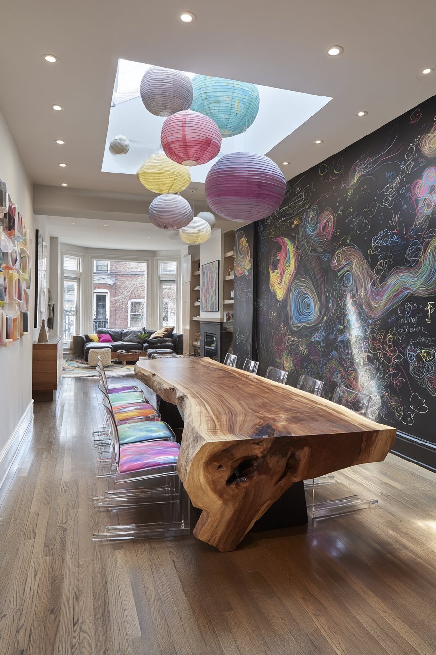 Sculptural Free-Form Table with Rainbow Metal Base