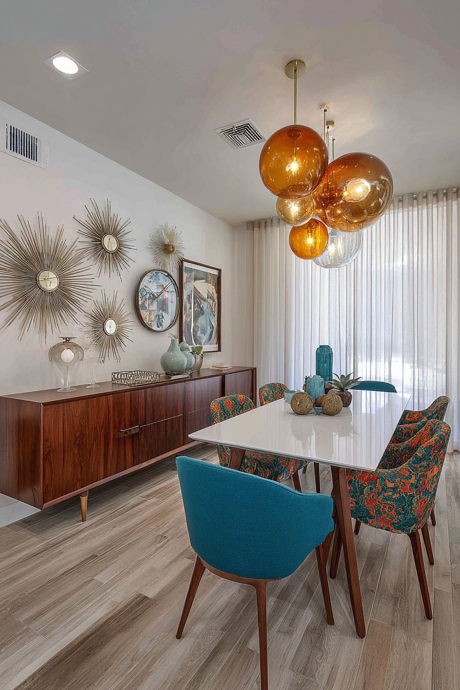 Mixed Era Design with Teal-Stained Contemporary Legs