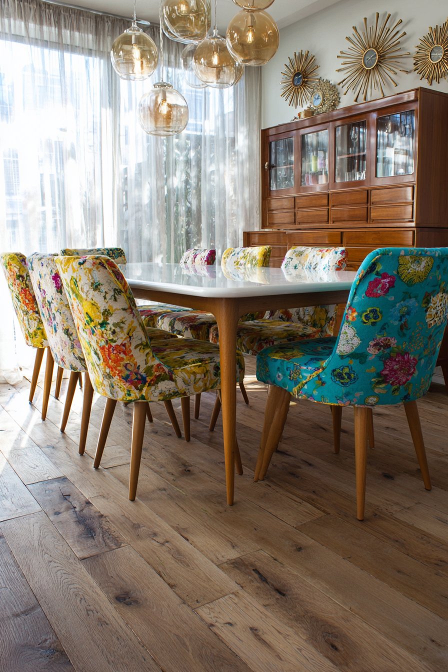 Mixed Era Design with Teal-Stained Contemporary Legs