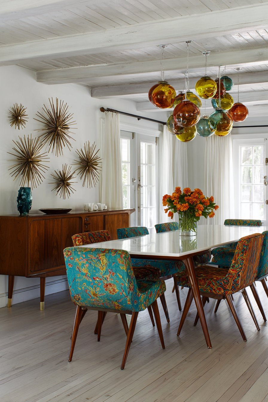 Mixed Era Design with Teal-Stained Contemporary Legs