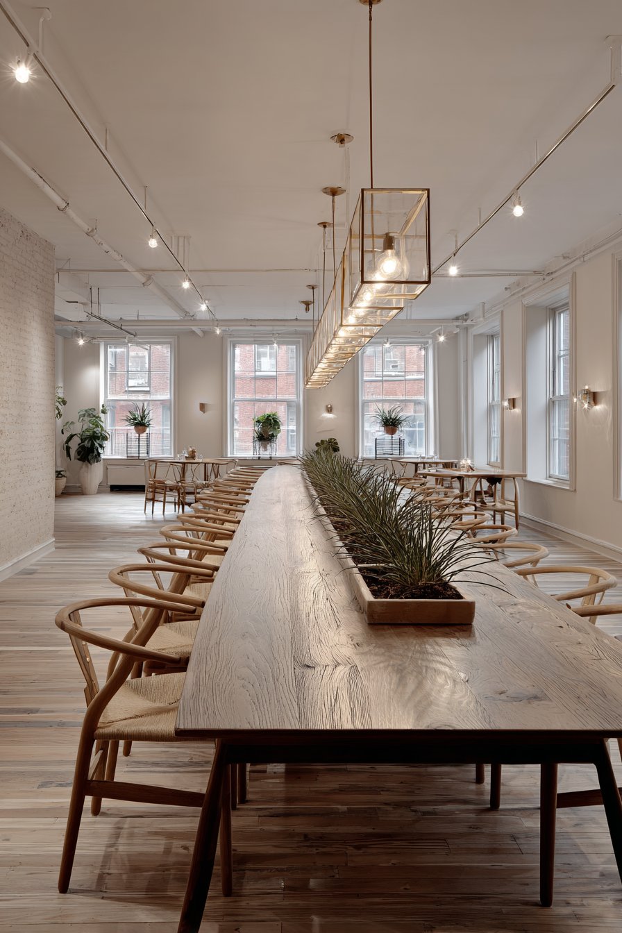 Boat-Shaped Walnut with Woven Rush Seats