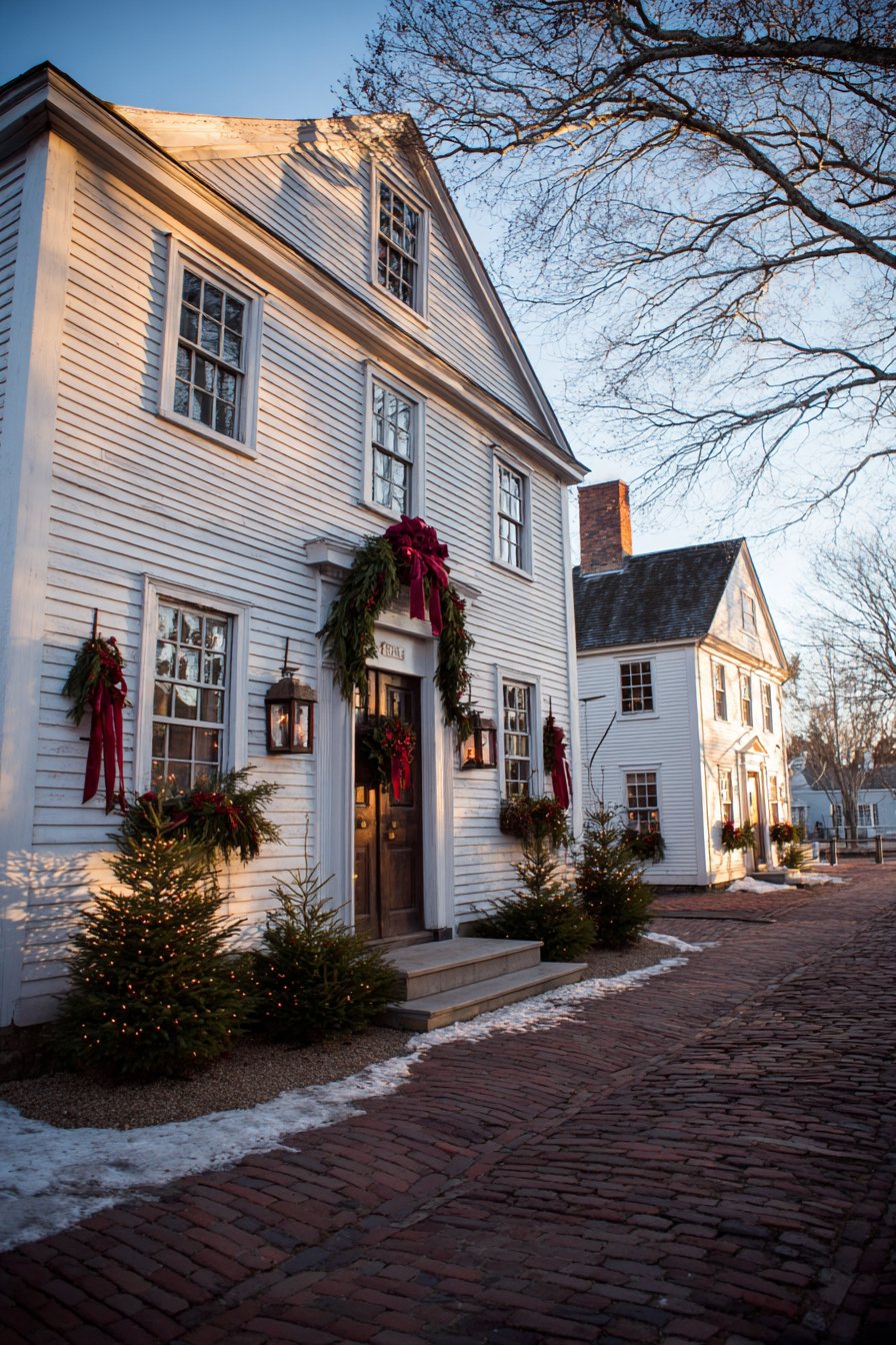 Colonial Heritage Entrance with Fresh Materials