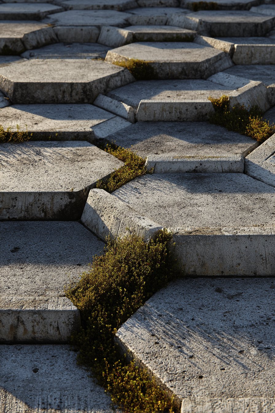 Hexagonal Concrete in Honeycomb Pattern