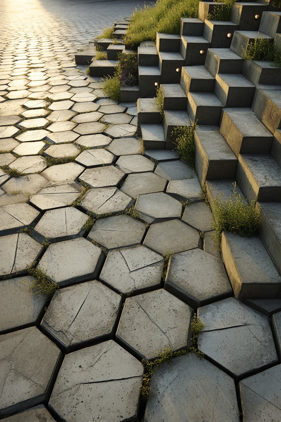 Hexagonal Concrete in Honeycomb Pattern