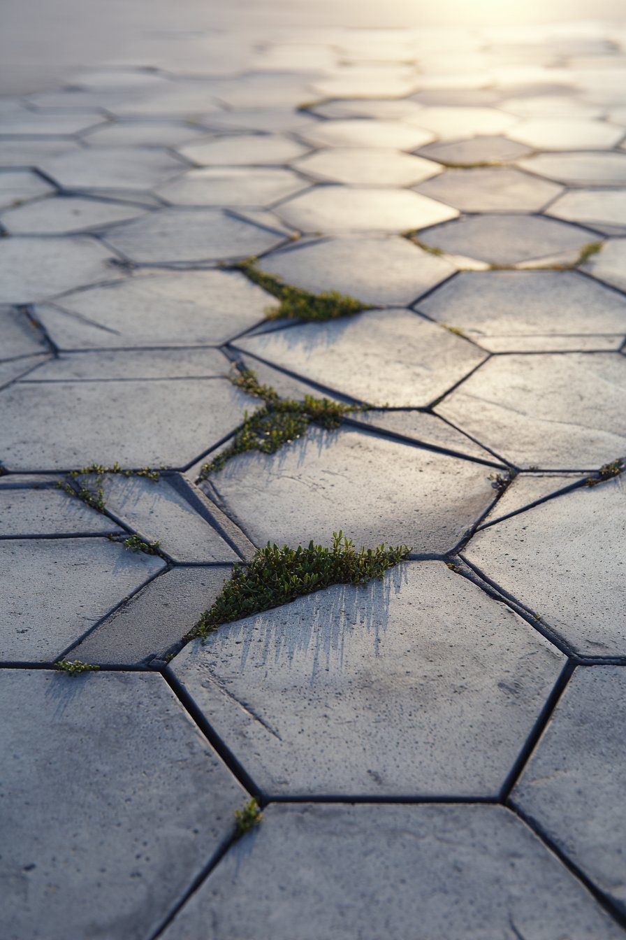 Hexagonal Concrete in Honeycomb Pattern