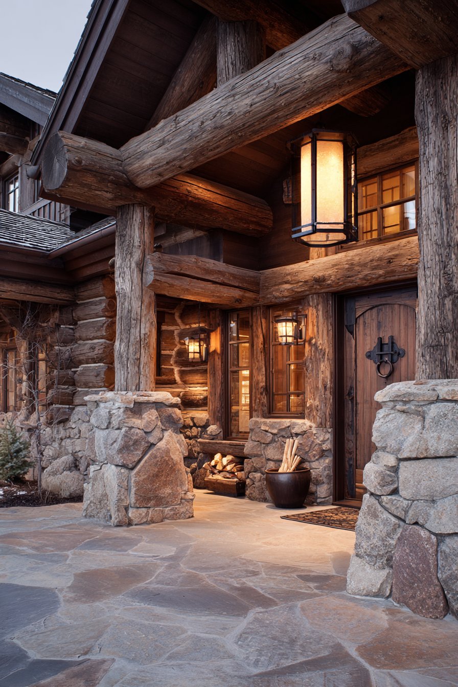 Mountain Lodge Rugged Stone