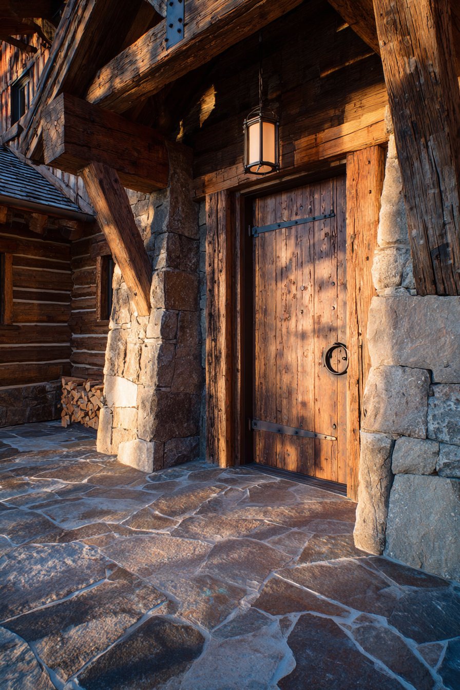 Mountain Lodge Rugged Stone