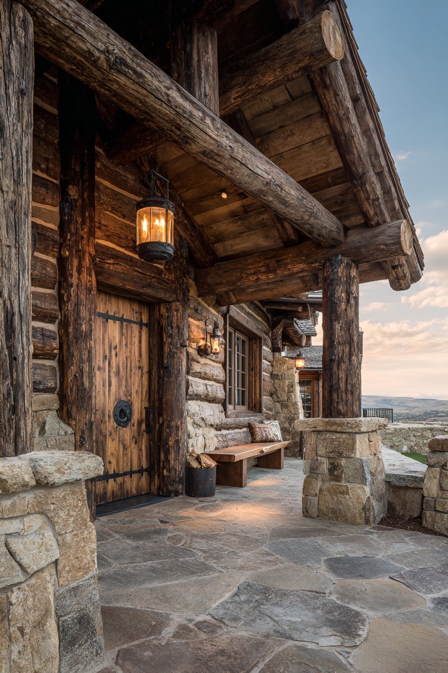 Mountain Lodge Rugged Stone