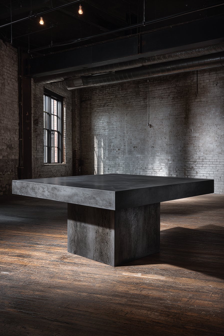 Dramatic Concrete with Raw Steel Base