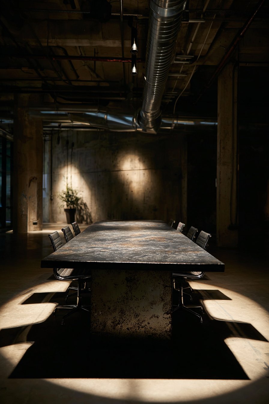 Dramatic Concrete with Raw Steel Base