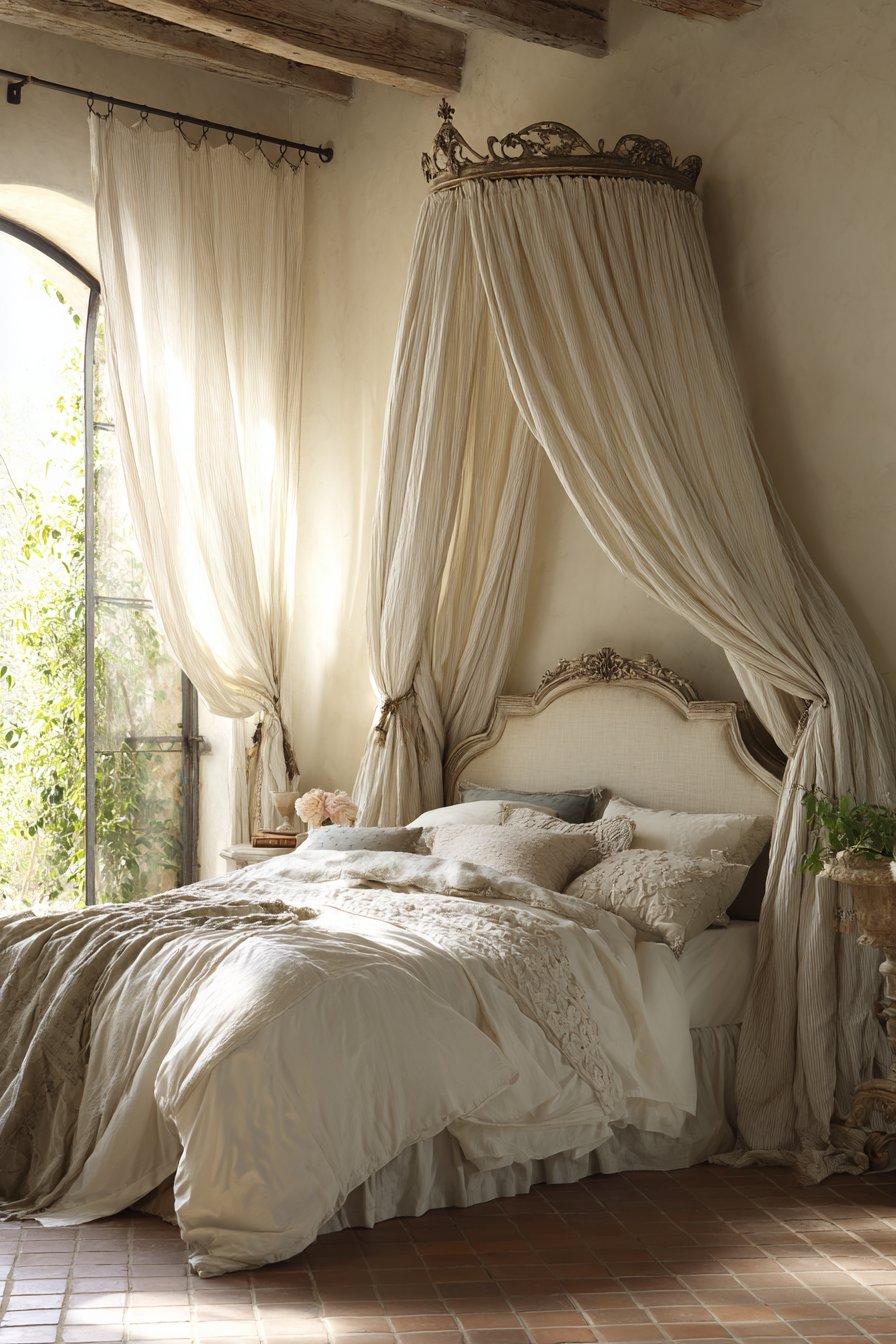 Ivory Silk Corona Canopy