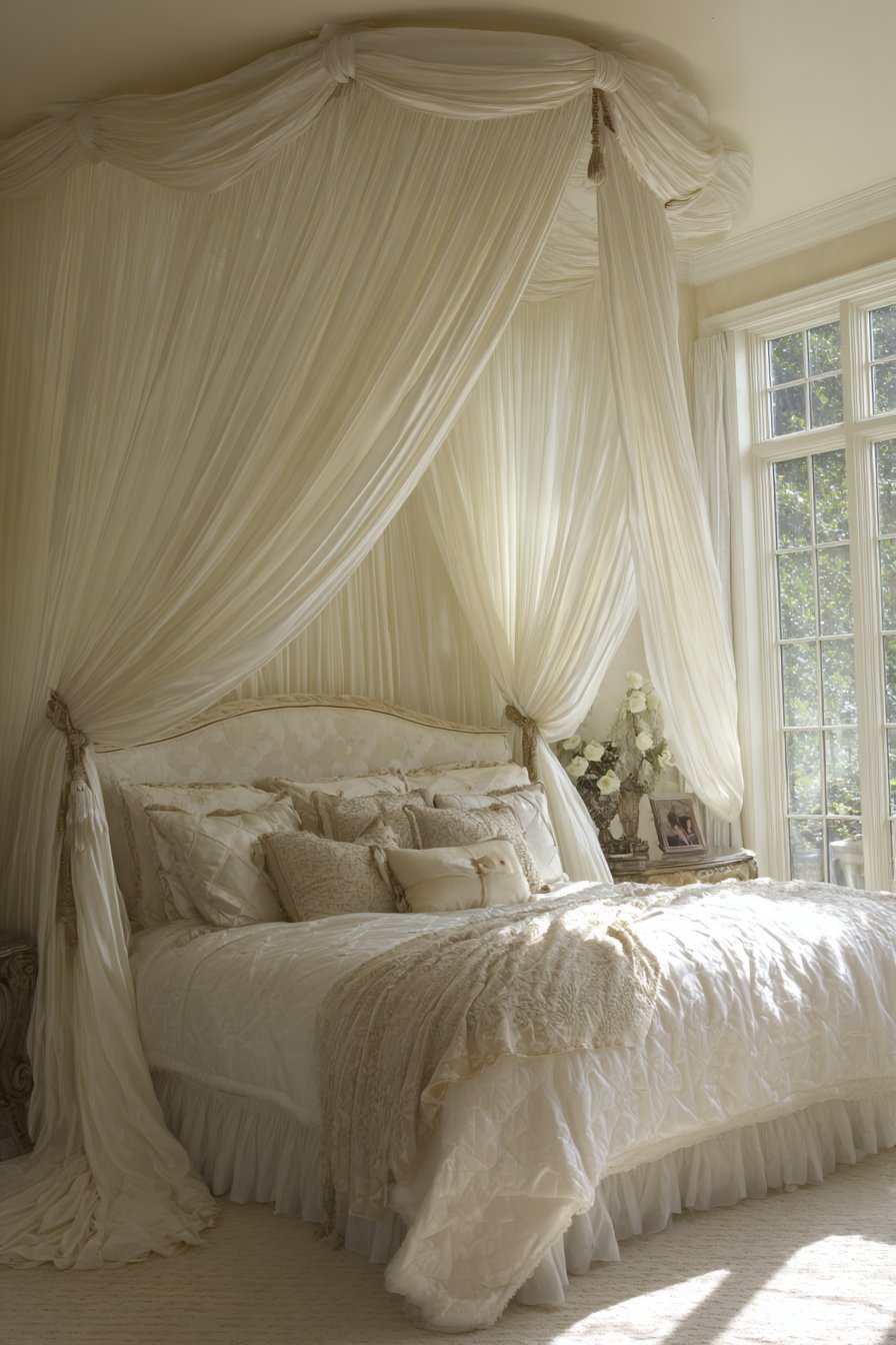 Ivory Silk Corona Canopy