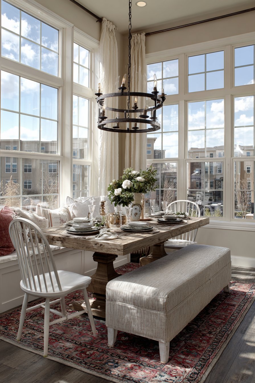 Farmhouse Reclaimed Pine with Windsor Chairs