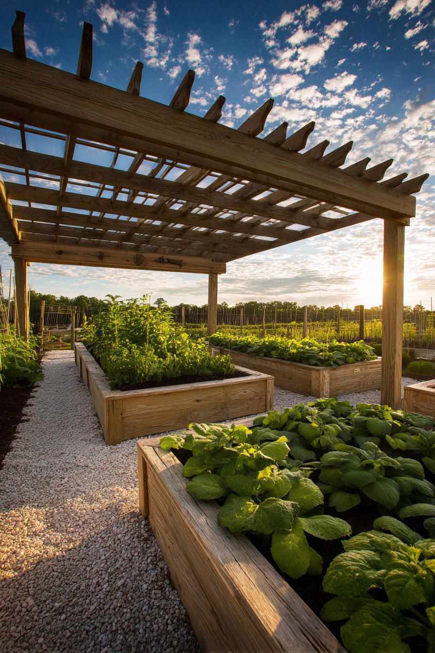 Functional Vegetable Garden Pergola Structure