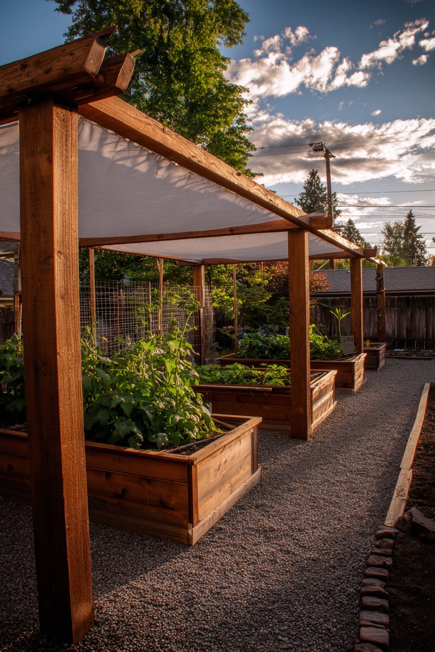 Functional Vegetable Garden Pergola Structure